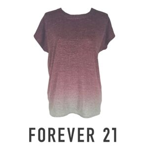 Cozy Ombre Long Tee in Purple & Gray, M
